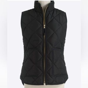 J Crew Black Quilted Puffer Vest Women